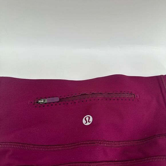 Lululemon Mind Over Miles Crop 17” Marvel Maroon Leggings Pockets Womens Size 6 - Picture 10 of 11